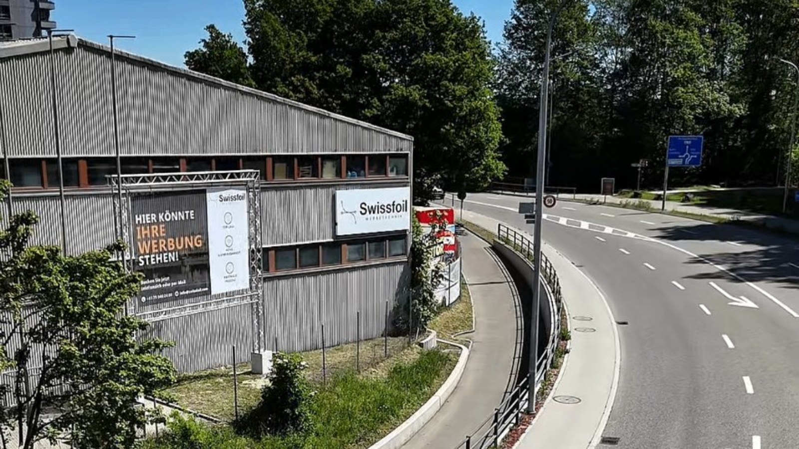 Verkehrsfluss Richtung Zuchwil – Fahrbahnverlauf Richtung Zuchwil und Anschluss Solothurn-Ost.